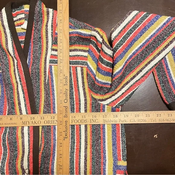 Anthro AKEMI + KIN Kimono S Arya Mansoura Colorful Stripe Boho Wrap Maximalist - Picture 11 of 11